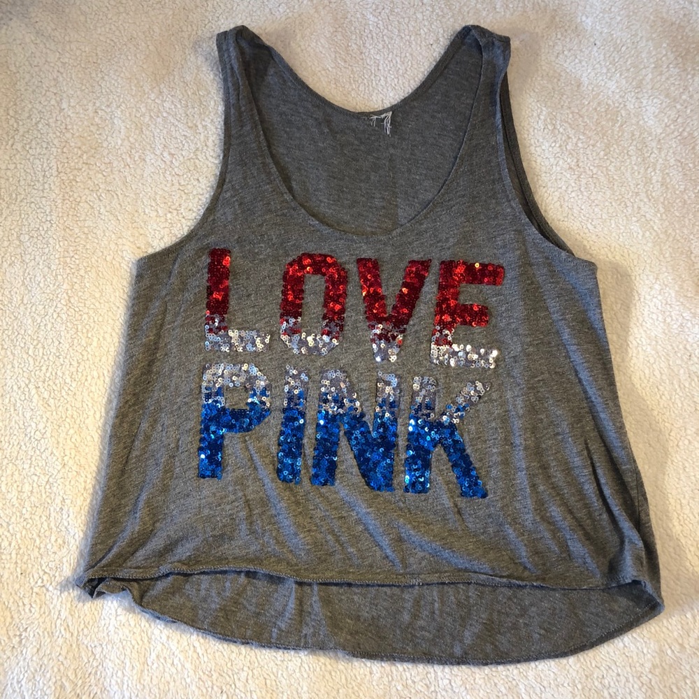 Pink Embroidered Muscle Tank Women